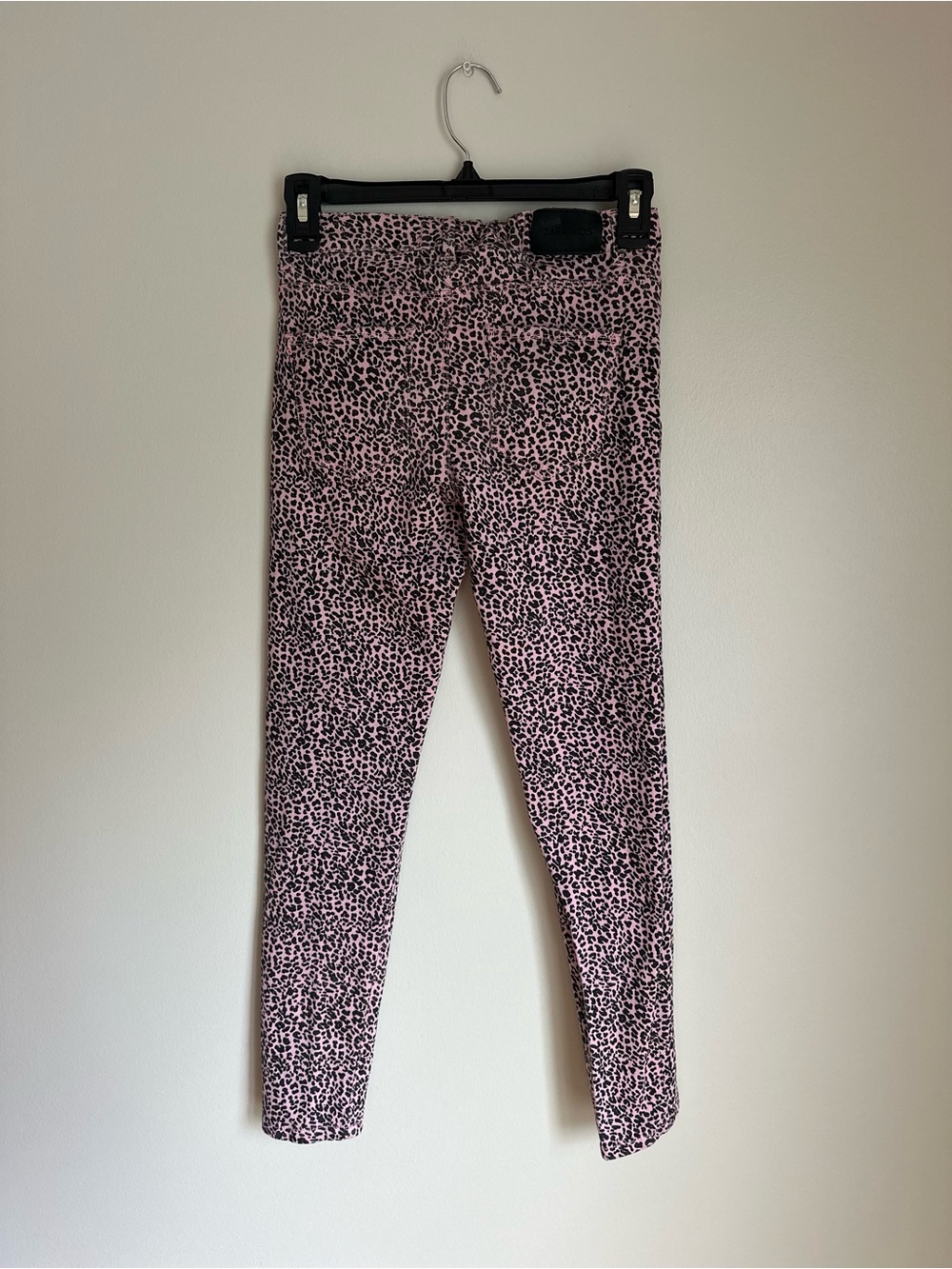 ZARA Girls Five Pockets Pink Leopard Skinny Jeans Size 11-12 Adjustable Waist - Picture 4 of 7
